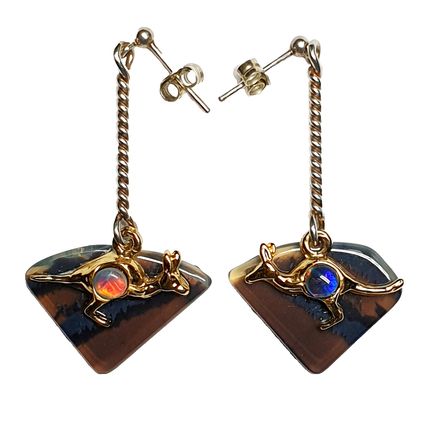 52246 - 3 Silver Drop Earrings with Opal Triplet, Pearls and Natural Black Opal