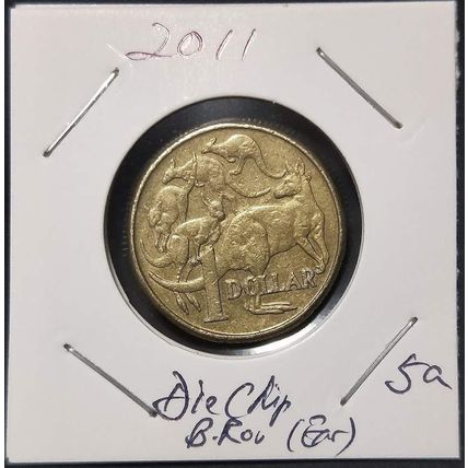 Australia 2011 $1 Mob of Roos - Die Chip Big Roo's Neck - Circulated