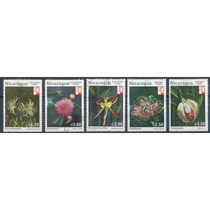 Woodland Flowers: 5 Values - Nicaragua 1982 - F H - MiNr 2329/33