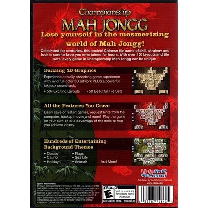 Championship Mah Jongg (PC-CD, 2009) for Windows 98/Me/2000/XP - NEW in DVD BOX