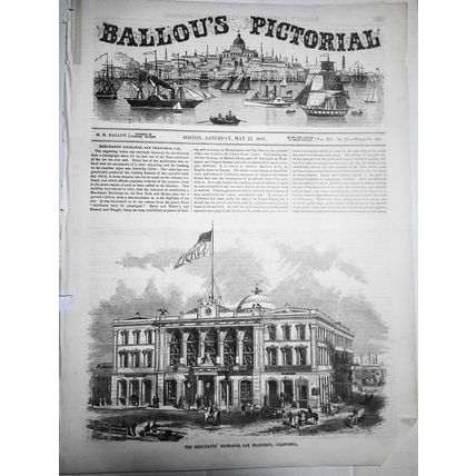 The Merchants' Exchange, San Francisco, California - Ballou's Pictorial, 1857.