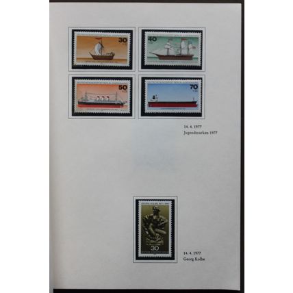 DEUTSCHE BUNDESPOST ALBUM 1977 YEAR POSTAGE STAMPS Complete Unmounted Mint