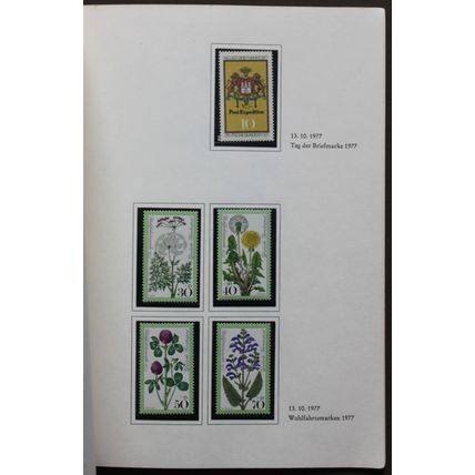DEUTSCHE BUNDESPOST ALBUM 1977 YEAR POSTAGE STAMPS Complete Unmounted Mint