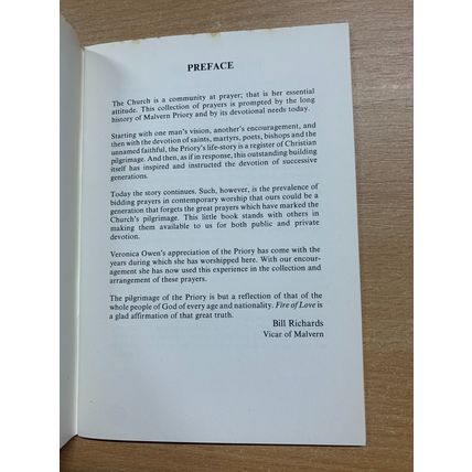 1985 "FIRE OF LOVE" PRAYERS & MEDITATIONS RELIGIOUS PAPERBACK BOOKLET (LL)