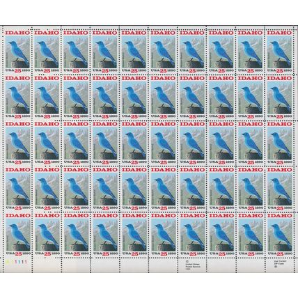 Idaho Statehood Sheet of Fifty 25 Cent Postage Stamps Scott 2439