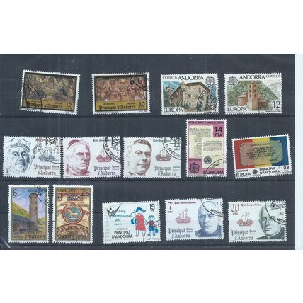 Andorra stamps. Small used (CTO) lot. 1979 & 1981 Bishops of Urgel, (AL688)