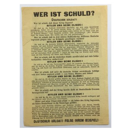 Original WW2 Russian/Soviet Air Drop Propaganda Leaflet. - Code 3093. - 1944.