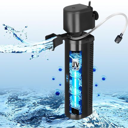 Aquarium Filter for 40-150 Gallon Tank, U-V Fish Tank Green Clean Machine Submer
