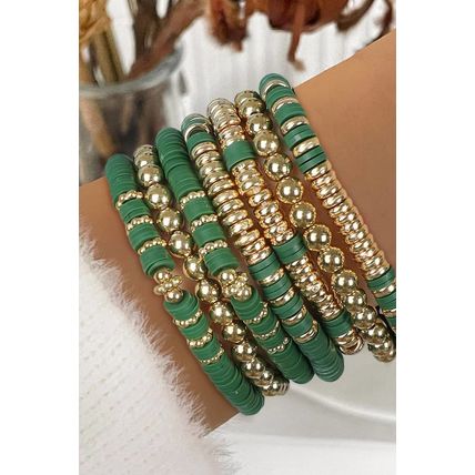 Vineyard Green St Patricks Multi Layered Beaded Bracelet Set