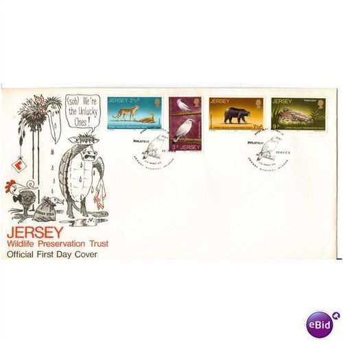 JERSEY 1972 WILDLIFE PRESERVATION TRUST OFFICIAL FIRST DAY COMMEMORATIVE COVER