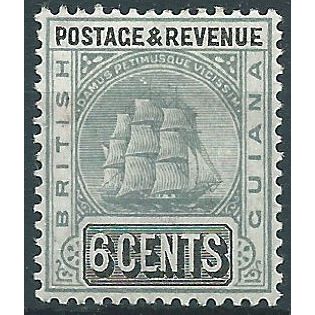 British Guiana 1907 SG256 6d Grey & Black Mounted Mint ....