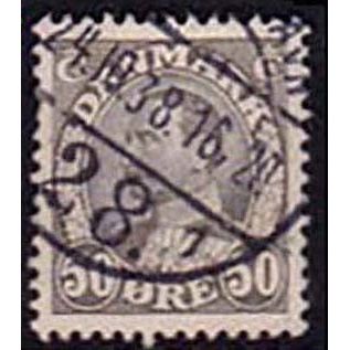 Denmark 1934 King Christian X 50 Øre Used Stamp. Used Stamp