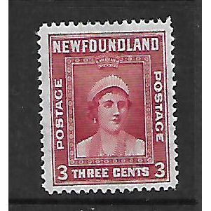 NEWFOUNDLAND 1938 3c CARMINE QUEEN MOTHER SG 269 M MINT