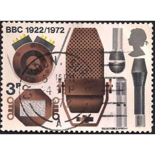 GB, BBC 1922-1972, Microphones, brown 1972, 3p, #4