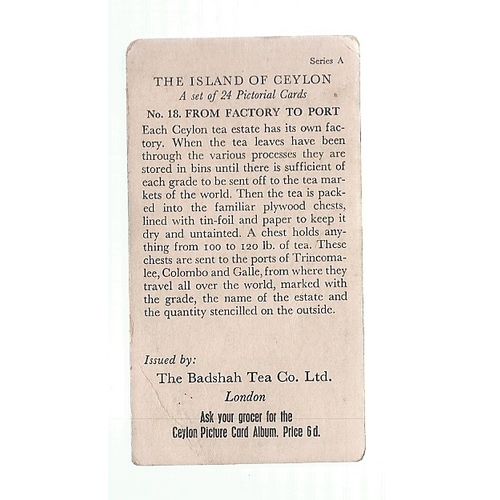 2 x ISLAND OF CEYLON series tea cards by CEYLON TEA CENTRE & BADSHA TEA Co. Ltd=