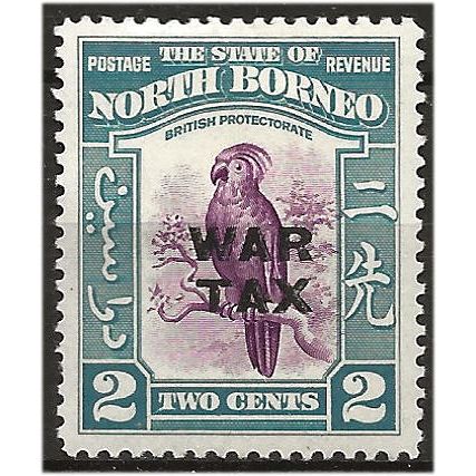 North Borneo 1941 SG219 2c Purple & Greenish-Blue WAR TAX Mounted Mint . ..