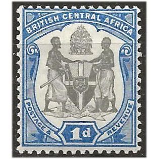 Nyasaland 1897 SG43 1d Black & Ultramarine Mounted Mint . .. .