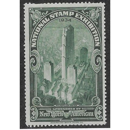 CINDERELLA 1934 M/M 'NATIONAL PHILATELIC EXHIBITION' (TEAR AT TOP) (EBID69-648)