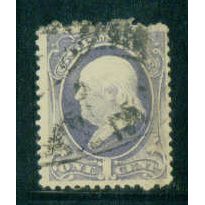 Used 206 1c Benjamin Franklin Just Clears M00788