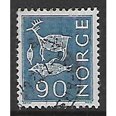 NORWAY 1962 RUNIC DRAWINGS 90 ORE BLUE SG540B FINE USED#