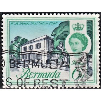BERMUDA, 1962-68 6d Perot's Post Office, SG 168 (Scott 180), used.