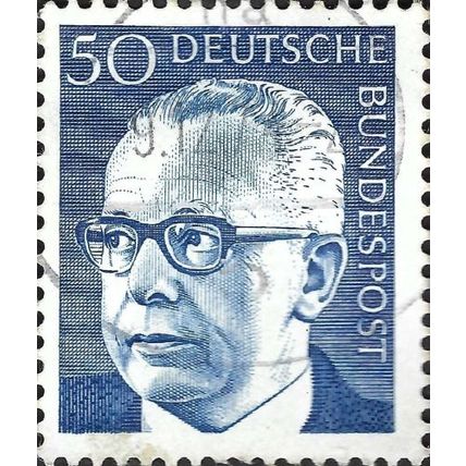 GERMANY, Dr Gustav Heinemann, blue 1971, 50pf, #2