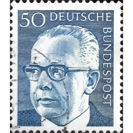 GERMANY, Dr Gustav Heinemann, blue 1971, 50pf, #3