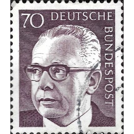 GERMANY, Dr Gustav Heinemann, violet 1971, 70pf, #2