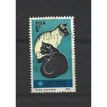 SouthAfrica.Centenary Societies Prevention Cruelty to Animals stamp.FU.Aug25b