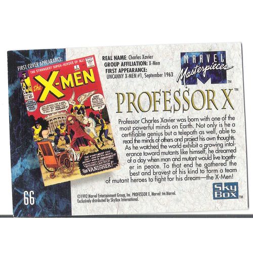 1992 Marvel Masterpieces Trading card #66 Professor X – Jusko art - X-Men