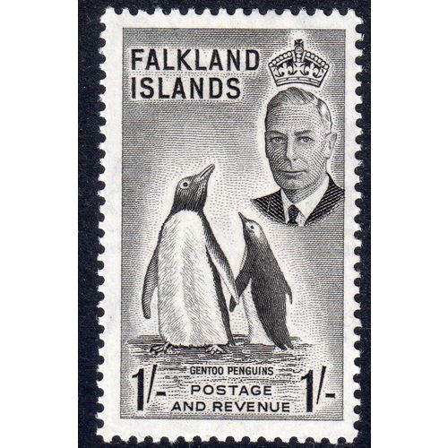 FALKLAND ISLANDS Sg180 1952 1s BLACK FINE LIGHTLY M/ MINT (G222)