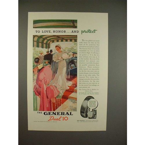 1937 General Dual 10 Tire Ad - Love, Honor, Protect
