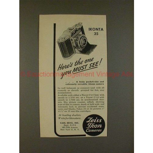 1950 Zeiss Ikon Ikonta 35 Camera Ad - One You Must See!