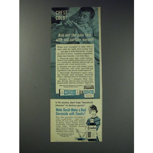 1963 Plough, Inc. Musterole and Creolin Ad - Chest cold?