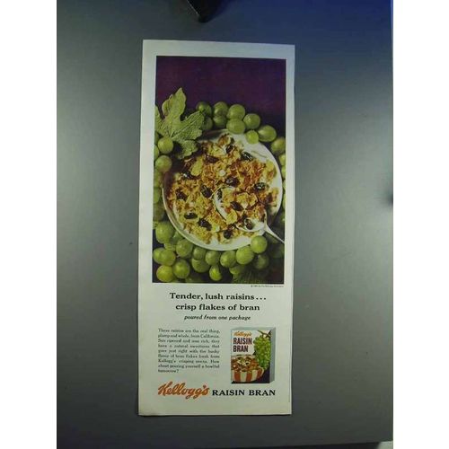 1964 Kellogg's Raisin Bran Cereal Ad - Tender, Lush