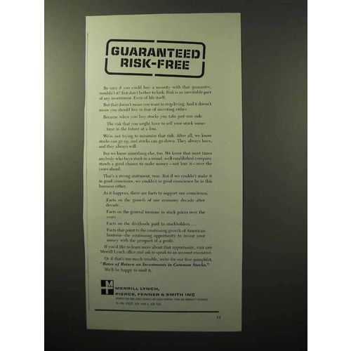 1964 Merrill Lynch Ad - Guaranteed Risk-Free