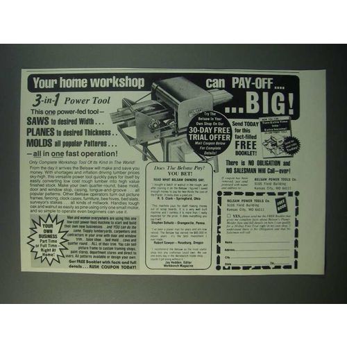 1979 Belsaw Planer - Molder - Saw Ad - Your Home Workshop