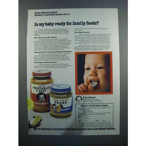 1983 Gerber Junior Food Ad - Is My Baby Ready