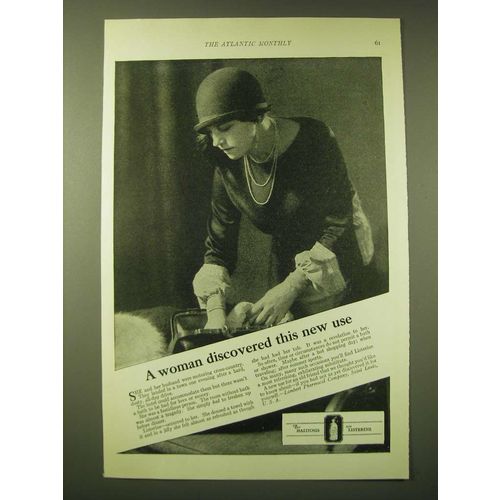 1924 Lambert Pharmacal Company Listerine Ad - A woman discovered this new use