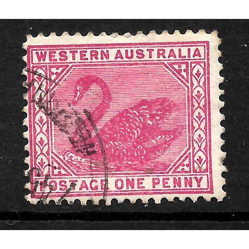 WESTERN AUSTRALIA 1902 SG117 1d CARMINE ROSE FINE USED