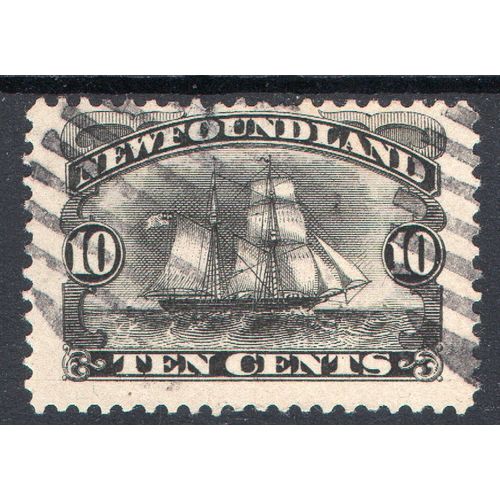 CANADA Newfoundland Sg54 10c black good used fault (CB)