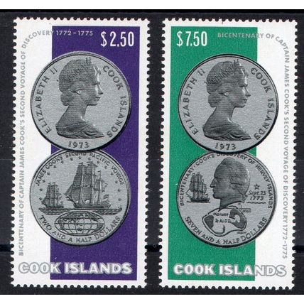 Cook islands Sg492 - Sg493 second voyage set fresh mint never hinged (G247)