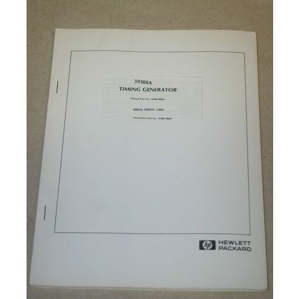 HP Timing Generator 59308A user operating guide Manual