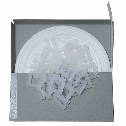 White PP pallet/box strapping kit: 60m x 12mm strapping + 30x plastic buckles