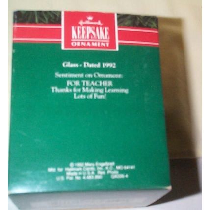 Hallmark - - Teacher - 1992 - QX8454 - In Box