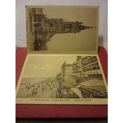 5 of 10 BLANKENBERGHE, BELGIUM unused antique postcards with card wallet/