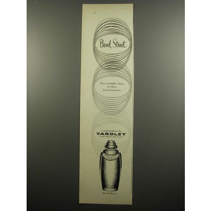 1955 Yardley Bond Street Perfume Advertisement - Your inevitable choice