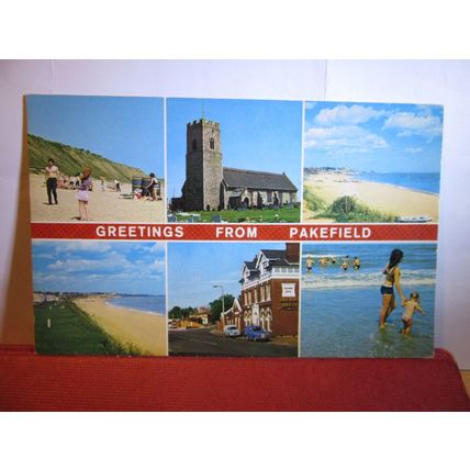 multiview, PAKEFIELD, LOWESTOFT, SUFFOLK. unused postcard by Constance =