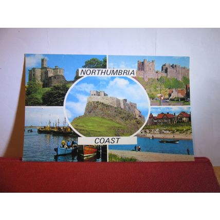 multiview, NORTHUMBRIA COAST, NORTHUMBERLAND county used postcard 1981 pm #