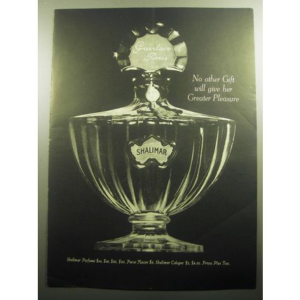1958 Guerlain Shalimar Perfume Ad - No other gift will give her greater pleasure